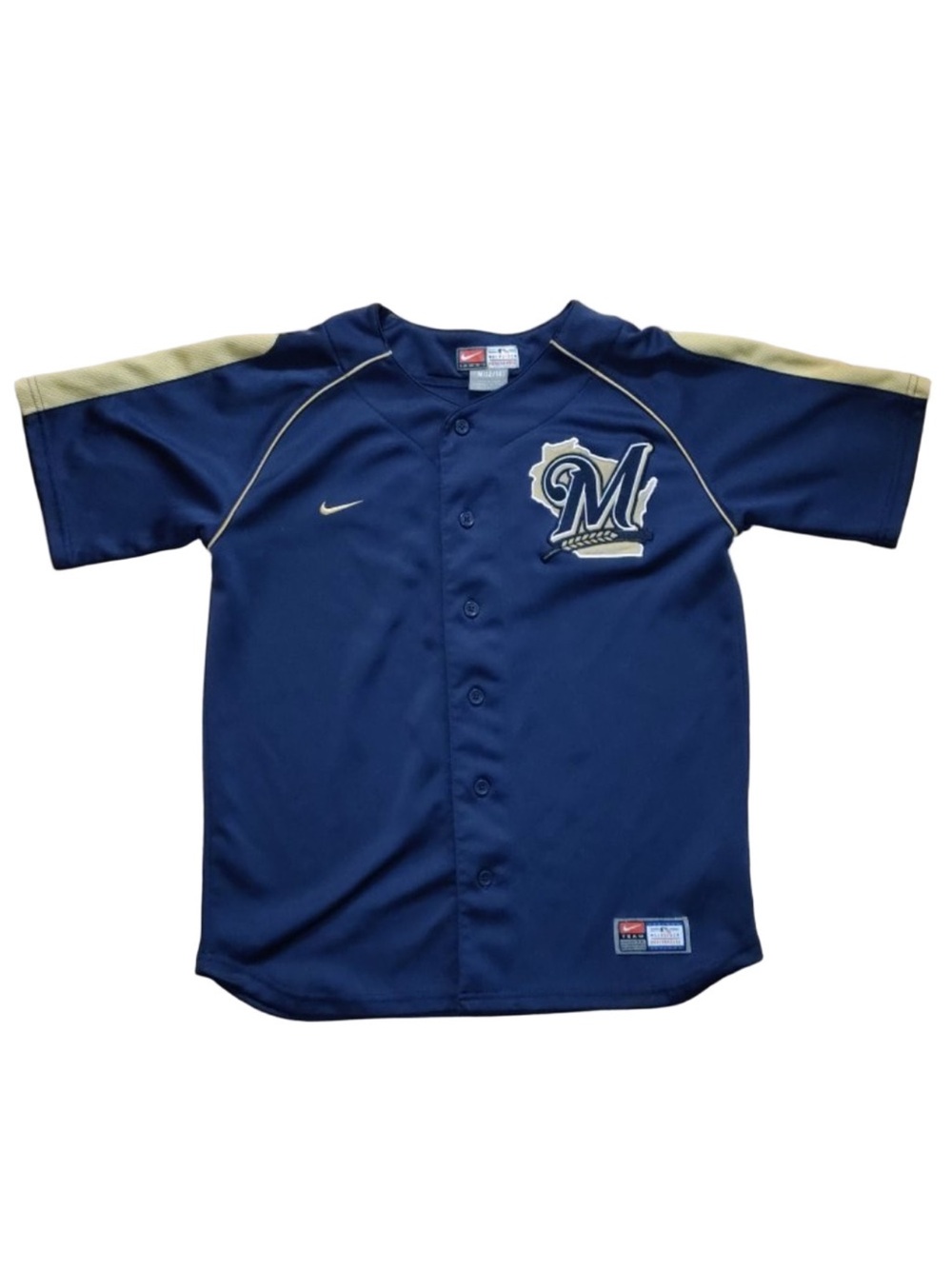 Nike Milwaukee Brewers Ryan Braun #8 Youth Blue Gold MLB Baseball Jersey